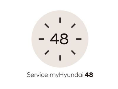Symbolbild für das Service myHyundai Abo mit 48 Monaten Laufzeit: Zifferblatt mit Zahl 48.