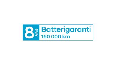 8 års garanti på batteripaketet