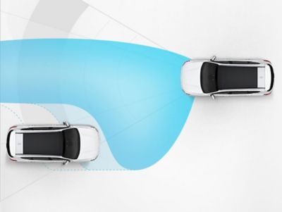 Illustration of the Hyundai i30 high beam assist. 