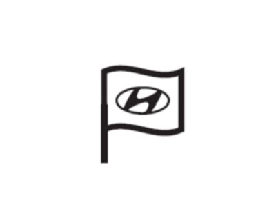 Icoon van vlag als symbool voor vinden Hyundai-dealervestiging