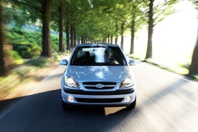 Het nieuwe front van de Hyundai Getz van na 2005.
