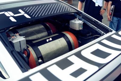 Blik op de techniek van de conceptauto Hyundai N Vision 74.