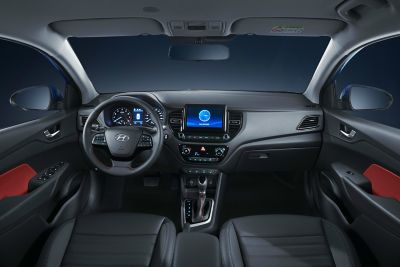 Interieur van de Hyundai Solaris.