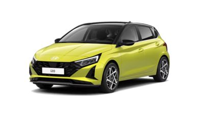  Hyundai i20 ,frilagd modellbild sedd framifrån