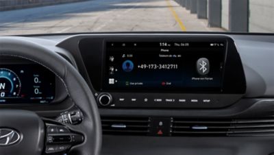 An image of the phone mirroring feature in the Hyundai i20 N.