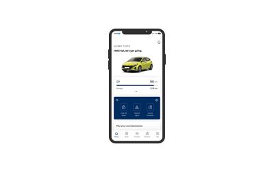 myHyundai app displayed on a smartphone