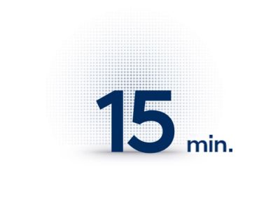 The number 15 and the word Min.