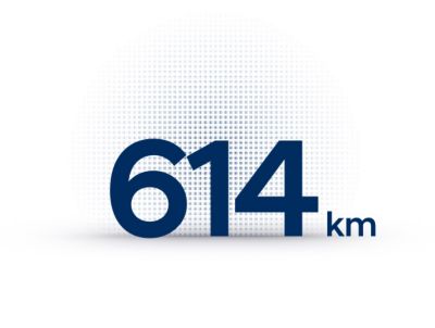 Icon of the  614 km.  driving range of the IONIQ 6.