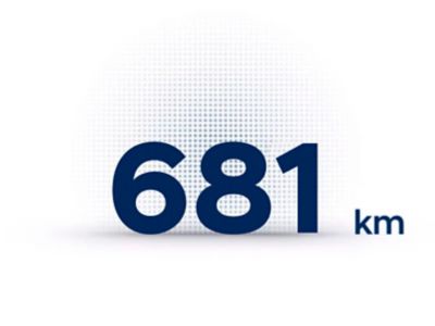 número 681 y letras km.