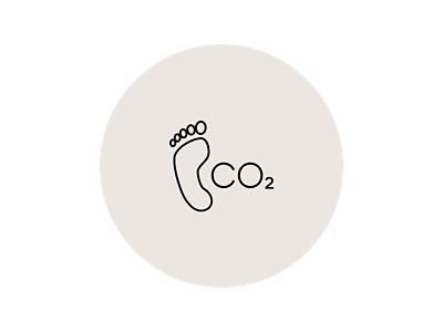 Symbolbild CO2-Fußabdruck: Fußumriss und CO2-Schriftzug.