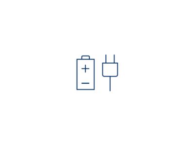 Battery and plug symbol.