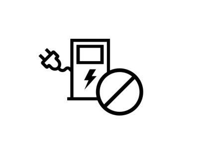 The Hyundai no charging station icon.
