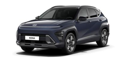 Zijaanzicht van de  Hyundai Kona.