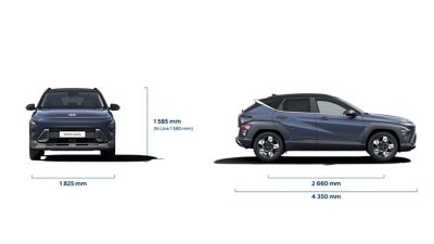 KONA HEV Dimensioner Front&Side