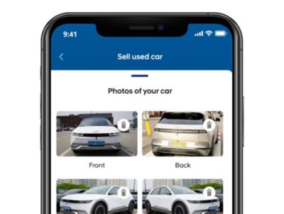 myHyundai app screen share images with dealer for trade in price estimate.