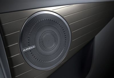 Ein Lautsprecher mit KRELL Logo im Innenraum des Hyundai NEXO.