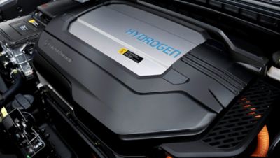Schaubild: Der Brennstoffzellenantrieb des Hyundai NEXO.