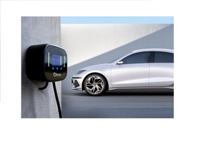 Ohme wall box charging a Hyundai IONIQ 6