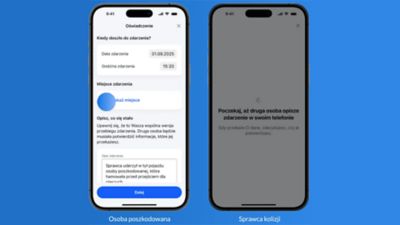 Proces spisywania oświadczenia w aplikacji mStłuczka.