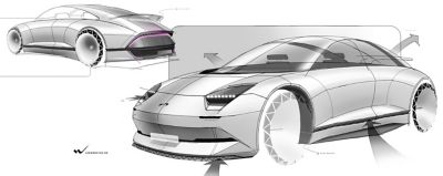 designer drawing of the Hyundai Prophecy concept car