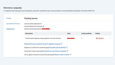 Punkty karne w mObywatel.