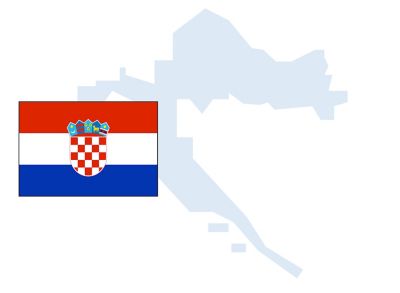 flag and outline of Croatia.