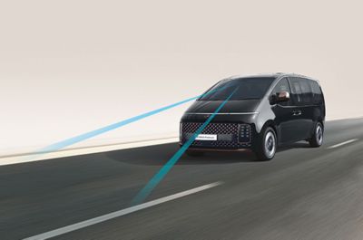 Blind Spot View Monitor (BVM) in the Hyundai STARIA MPV.