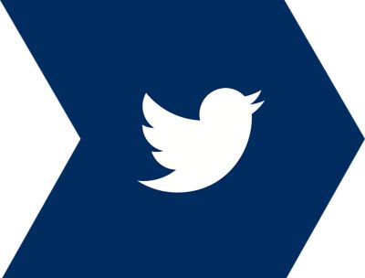 Twitter icon on arrow