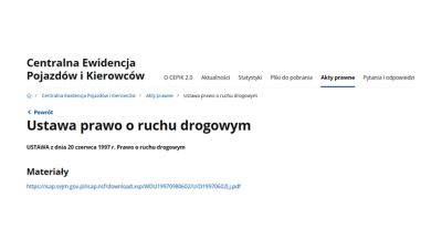 Ustawa Prawo o ruchu drogowym