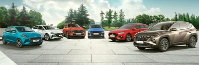 Předváděcí vozy Hyundai na parkovišti