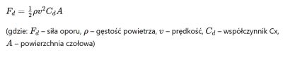 wzór na opór aerodynamiczny
