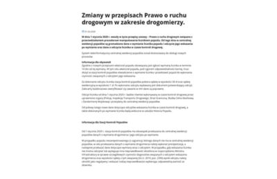 Zmiany w przepisach Prawo o ruchu drogowym