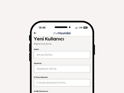 Uygulama kayıt işlemi ön izleme sayfası. 2. Adım: Hyundai hesabını oluştur.
