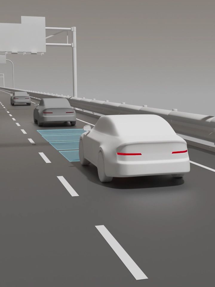 Highway Driving Assist: Hyundai IONIQ 6 N mantiene una distanza di sicurezza e la posizione di marcia in autostrada monitorando il traffico circostante e fornendo assistenza nella regolazione della velocità e dello sterzo.