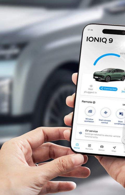 Hyundai Bluelink app with Remote battery pre-conditioning for Hyundai IONIQ 9.