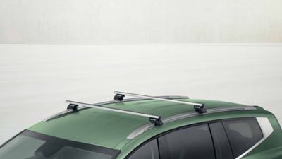 Hyundai IONIQ 9 with cross bars aluminium transport accessory.