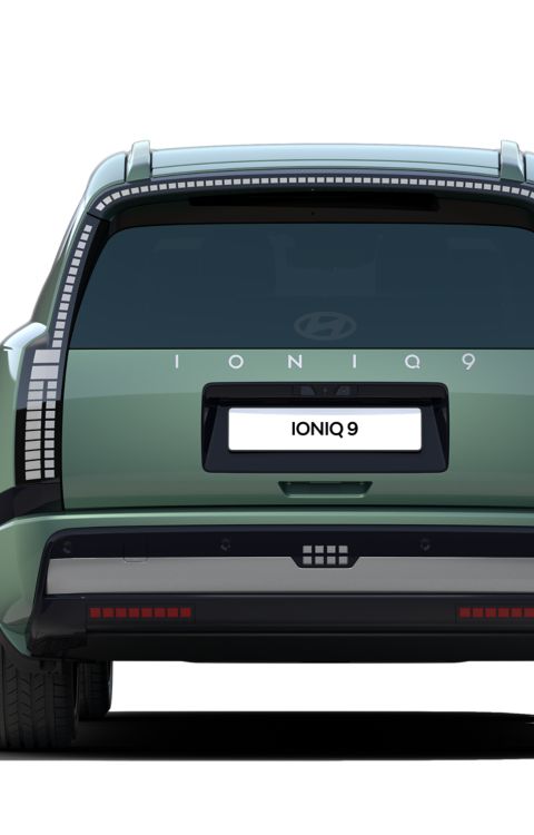 Rear view of Hyundai IONIQ 9 electric SUV.