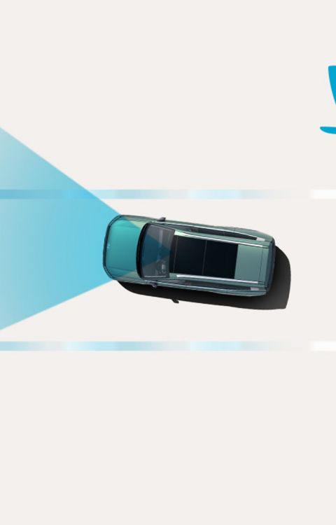 In Cabin Camera: Overhead view of a Hyundai IONIQ 6 drifting within lane markings while sensors detect reduced driver attention.