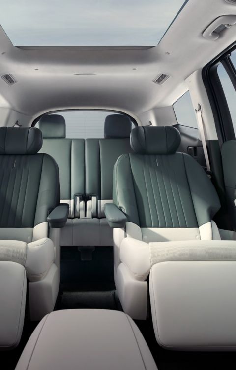 2nd row relaxation seats fully reclined inside the Hyundai IONIQ 9 electric SUV.