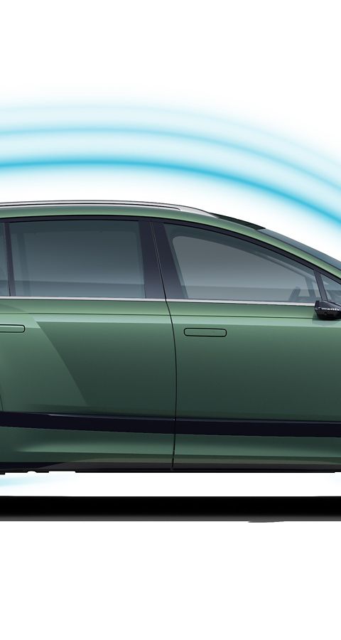 Side view of Hyundai IONIQ 9 electric SUV show the aerodynamic flow.