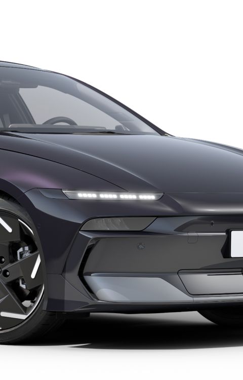 The active air flaps integrated in the front bumper of the Hyundai IONIQ 6 electric sedan.