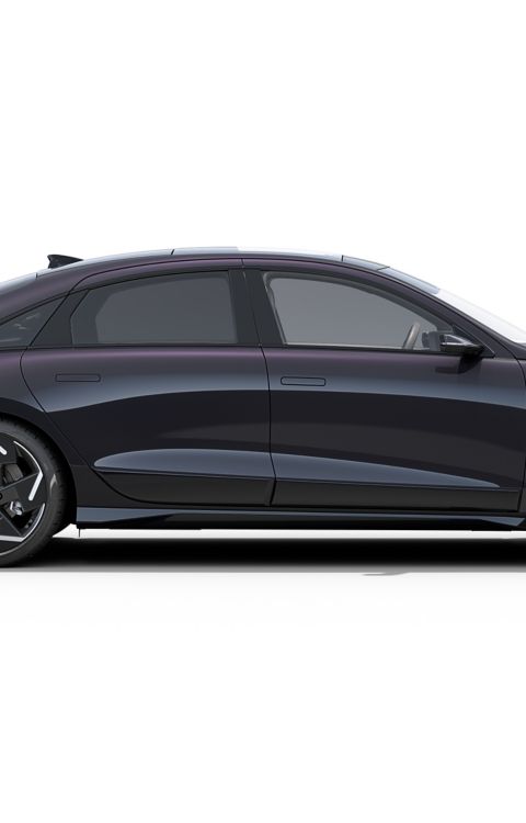 Hyundai IONIQ 6 electric sedan profile view.
