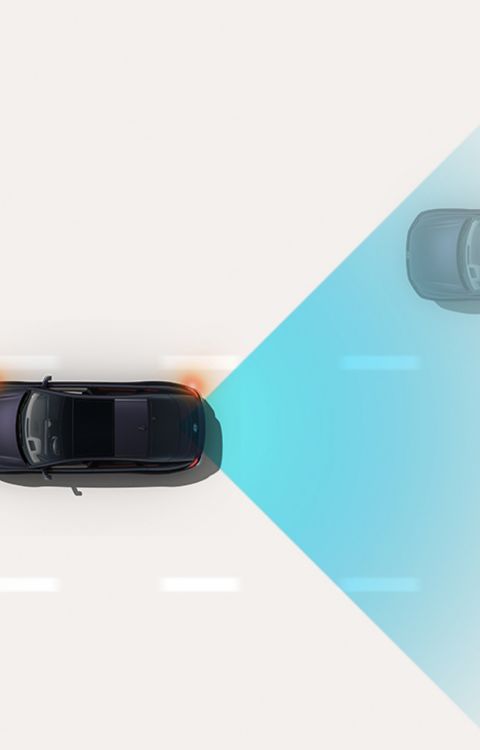 Blind-Spot Collision-Avoidance Assist: Hyundai IONIQ 6 detects vehicles in adjacent lanes and alerts before a lane change.